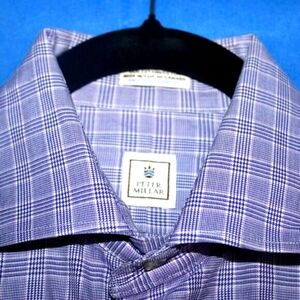 Peter Millar Plaid Dress Shirt Purple 16 Regular